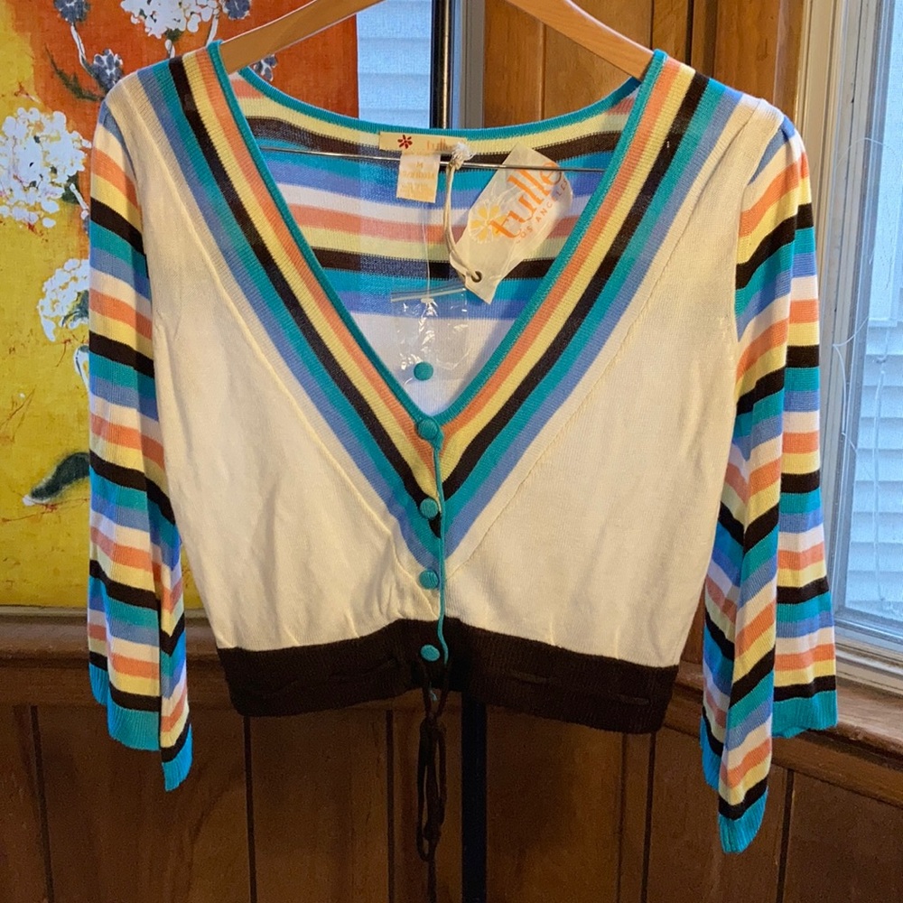 Tulle Anthropologie Knit Crop Cardigan in M NWT